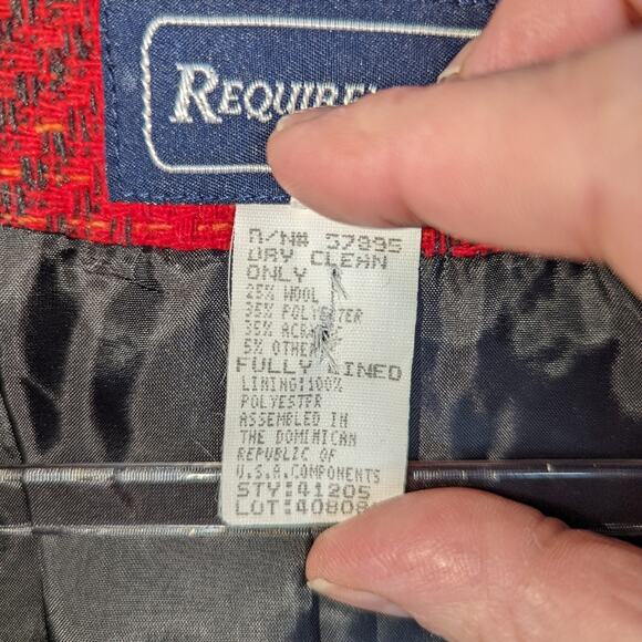 Vintage 90's Buffalo Plaid Blazer One Button Women's Red & Black - Picture 5 of 7